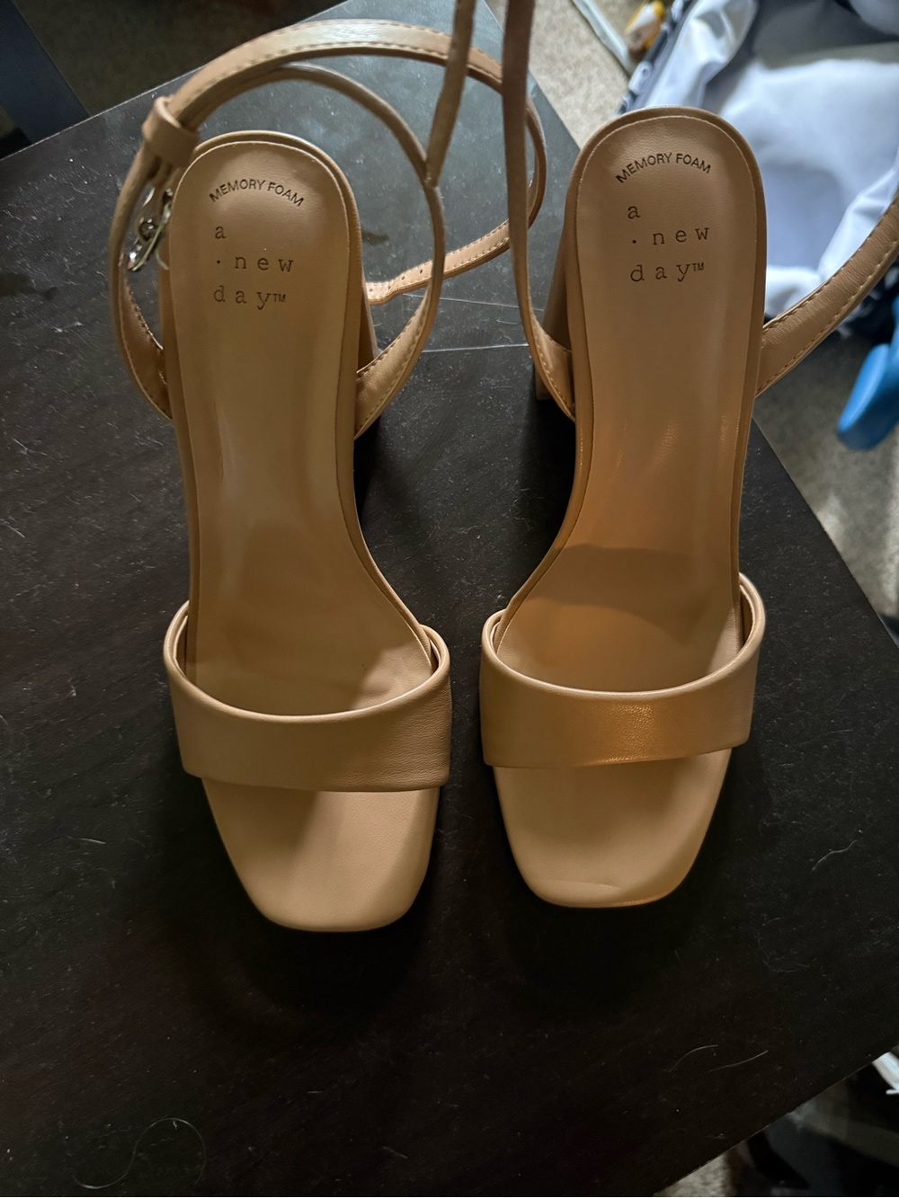 a new day Tan Strappy Block Heel Sandals